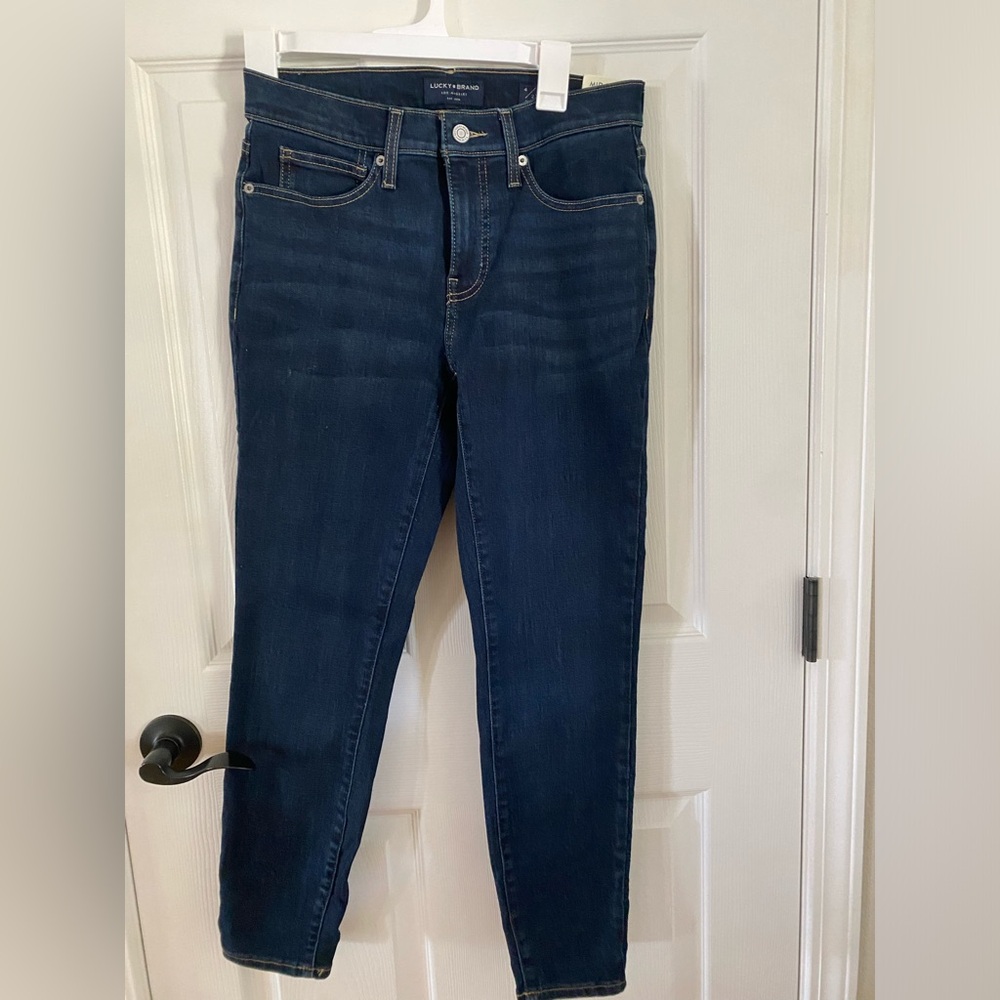 New Women’s Lucky Brand Ava mid rise skinny jeans dark wash pants size  4 27